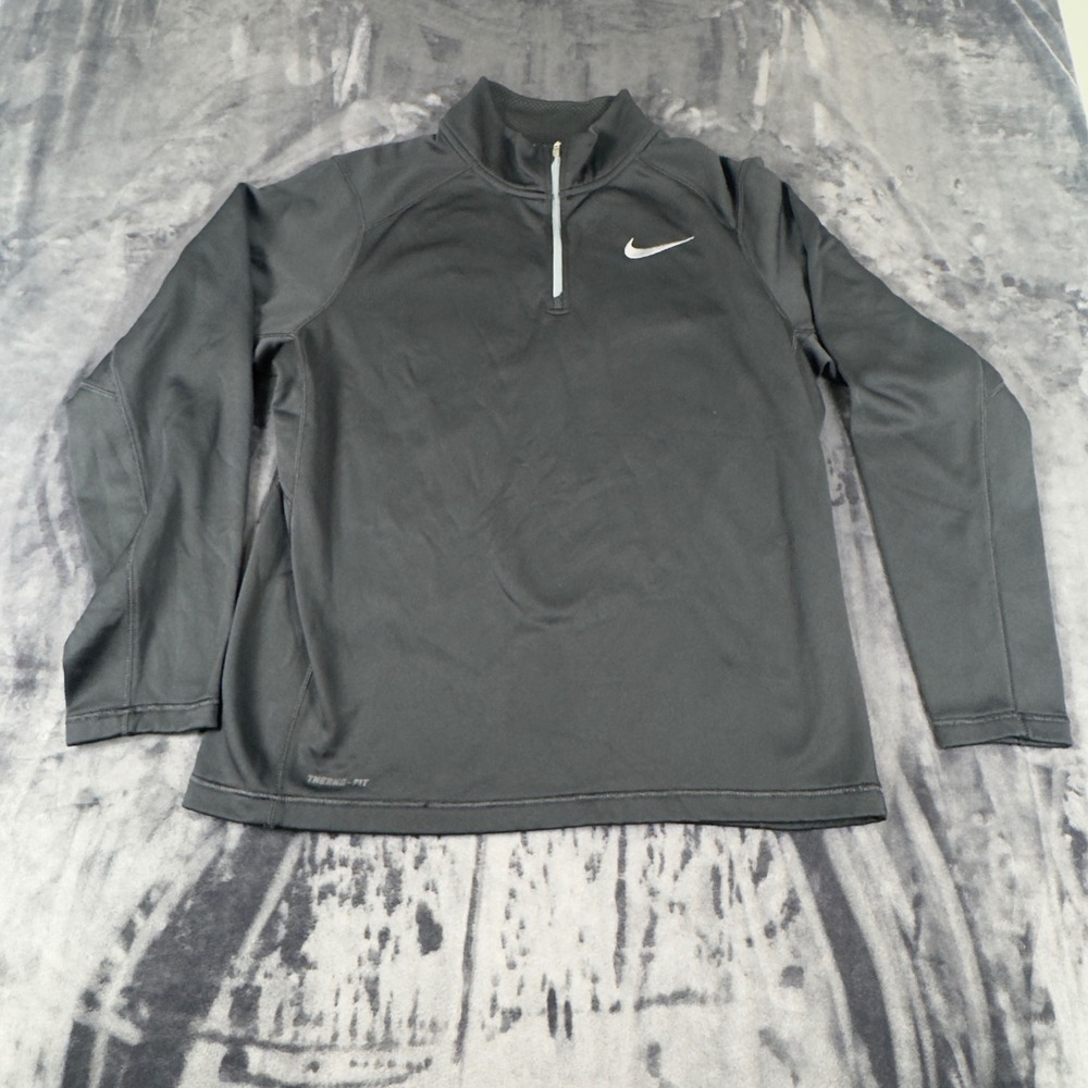 Nike Therma-FIT Quarter Zip Pullover Mens Large Black Long Sleeve Fleece 4029